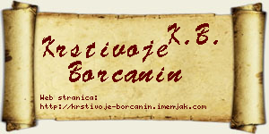 Krstivoje Borčanin vizit kartica